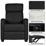 Yaheetech 2-Seat Fabric Pushback Recliner Chair with Thick Seat Cushion and Backrest Reclining Chair for Living Room Home Theater Matte Black Yaheetech