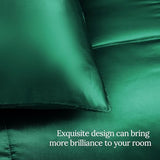 Whale Flotilla 2-Piece Reversible Silky Soft Twin Size Comforter Bedding Set, Luxurious Satin Comforters with Satin Pillowcase, Lightweight Duvet for All Seasons,Deep Green Whale Flotilla