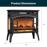 Royalcraft Electric Fireplace Heater, Freestanding Electric Fireplace Stove 5118 BTU with Remote Control, Realistic Flame Effect and Infrared Heating, Overheating Safe Design for Living Room, Bedroom RoyalCraft