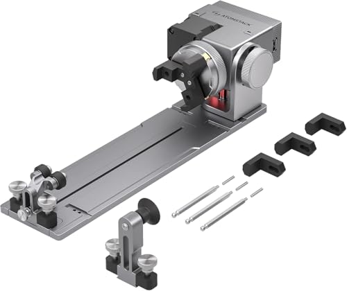 ATOMSTACK Maker R8 Laser Rotary Roller, Multi-Function Chuck for Ring, Sphere, Mug, 180° Angle Adjustable, 6000mm/min High Speed, Plug & Play, for ATOMSTACK, XTOOL, Creality, LightBurn ATOMSTACK