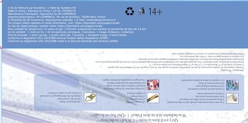 Figured'Art Paint by Numbers Kit for Adults Feet in Water During Summer 16"x20" - Craft Art Painting Rolled Canvas with DIY Wooden Frame Figured'Art