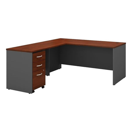 Bush Business Furniture Series C 66W L Shaped Desk with 48W Return and Mobile File Cabinet in Hansen Cherry, Corner Computer Table for Home or Professional Office Bush Business Furniture