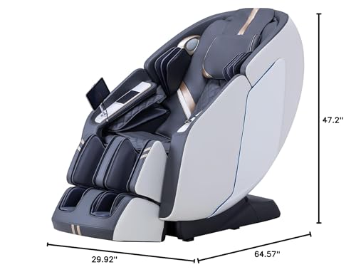 MassaMAX 4D Full Body Massage Chair with Zero Gravity, Extendable Footrest, SL Track, 15 Modes, AI Voice Control, Yoga Stretch, Foot Rollers, and Waist & Calves Heating Comfort with Cover (White) MassaMAX
