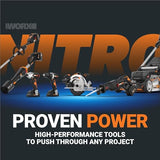 Worx Nitro 20V 18GA Brad Nailer Cordless Fires 80 Nails Per Minute, Cordless Nail Gun Anti-Ejection, Nail Gun Battery Powered Tool-Free Jam Release WX842L.9 Power Share – Tool only WORX