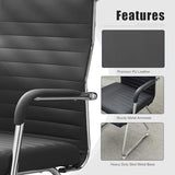 Okeysen Office Guest Chairs Set of 6, Modern Leather Reception Chairs with Mid Back & Sled Base, No-Wheel Desk Chairs for Waiting Room & Conference Room