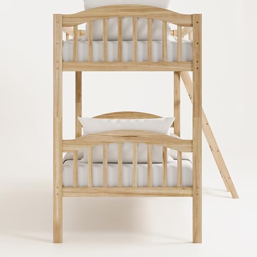 Storkcraft Long Horn Twin-Over-Twin Bunk Bed (Natural) - GREENGUARD Gold Certified, Converts to 2 Individual Twin beds Storkcraft