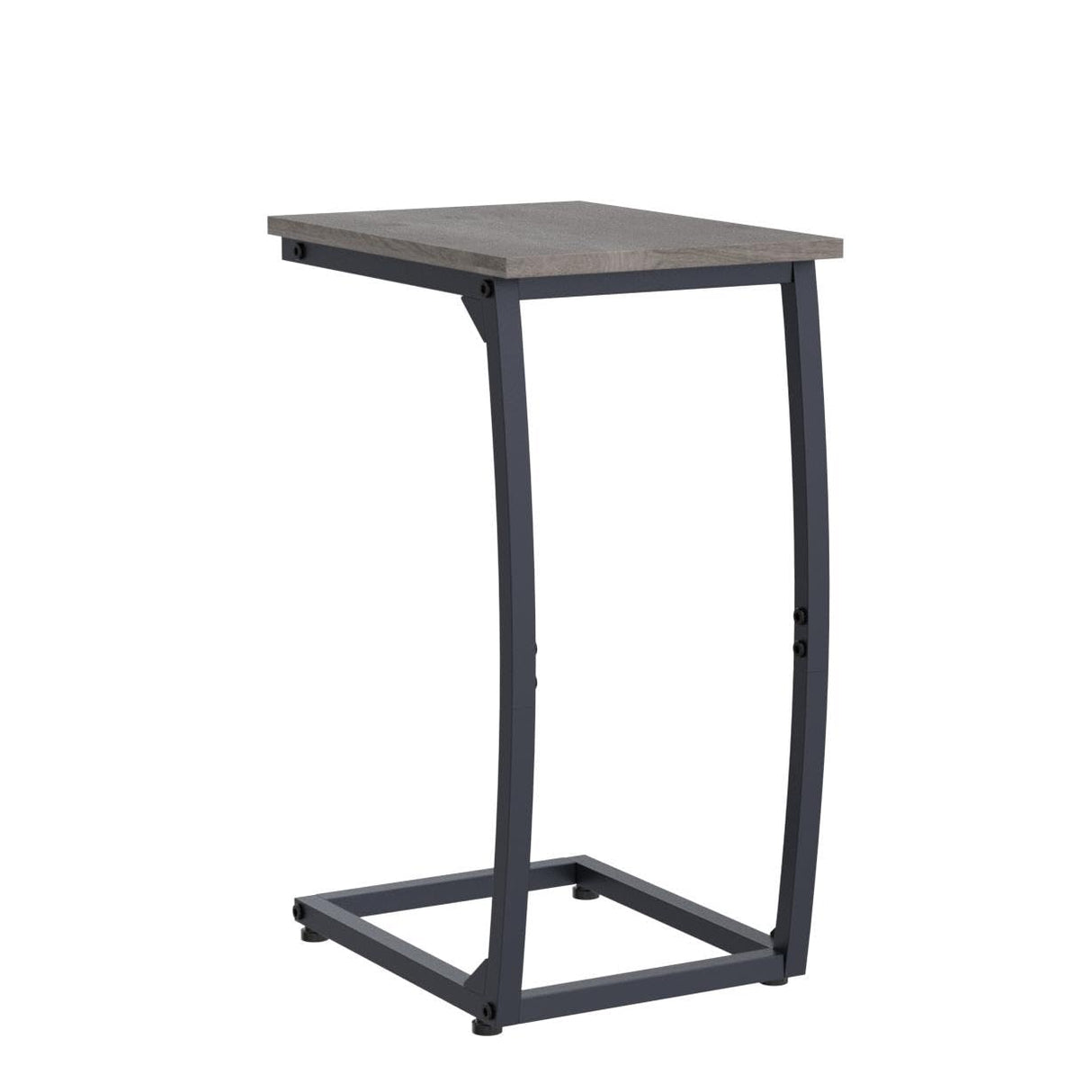 LAKEMID C Shaped End Table Set of 2, Side Table for Couch, Small Sofa Table with Metal Frame, Couch Table for Small Spaces, TV Tray Table for Living Room Bedroom (Grey) LAKEMID
