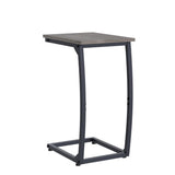 LAKEMID C Shaped End Table Set of 2, Side Table for Couch, Small Sofa Table with Metal Frame, Couch Table for Small Spaces, TV Tray Table for Living Room Bedroom (Grey) LAKEMID