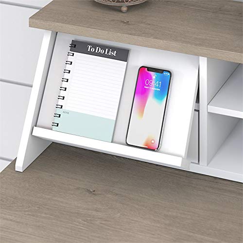 Bush Furniture UrbanPro Desktop Organizer in Shiplap Gray/White - Engineered Wood - WoodArtSupply