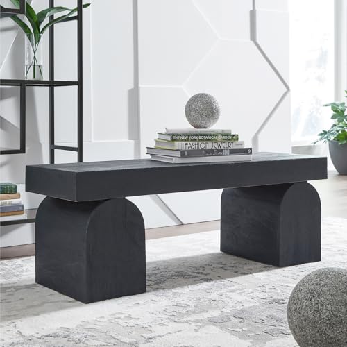 Signature Design by Ashley Holgrove Contemporary Accent Bench with Oversized Legs and for Living-Room, Home-Office or Entryway Use, Black Signature Design by Ashley