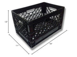 Authentic 19x13x11 6 Gallon 24 Quart Rectangular Dairy Milk Crate (BLACK) Hengulus