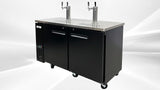 cooler depot Beer Keg Dispenser Kegerator Commercial Refrigerator Beer double Taps 60" - Black, Half-KegX2, TowerX2,2 Taps cooler depot