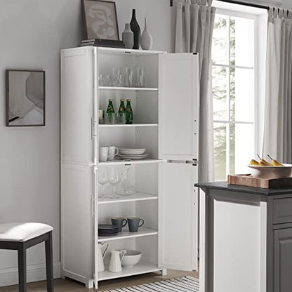 Crosley Furniture Savannah Tall Pantry, White - WoodArtSupply