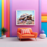 DIY Acrylic Painting Kit, Animal Turtle in Desert, Paint by Number for Adults and Beginner, Canvas Painting Gift Kit Home Wall Decor, 40x50cm WUIVCTR