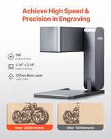 VEVOR Portable Laser Engraver, Handheld Engraving Machine 36000mm/min High Speed DIY Laser Engraver and Cutter Basic Set for Metal, Wood, Leather, Arylic, Fiber, Jewelry, Glass VEVOR