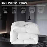 WhatsBedding Feather Down Fiber White Comforter, All Season Luxury Bed Comforter,Ultra Soft 100% Cotton Duvet Insert, Full Size 82"x86" WhatsBedding
