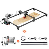 Longer RAY5 10W Laser Engraver with Air Assist Kit and Y-axis Extension kit, Compressed Spot CNC, App Offline Control, DIY Engraving Tool for Metal/Glass/Wood, Engraving Area 15.7"*33.5"(400 * 850mm) Longer