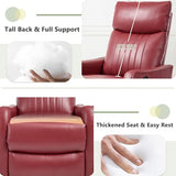 cinkehome Heated Massage Swivel Rocker Recliner Chair for Nursery - Small Space Reclining Chair with Lumbar Support, 360° Swivel & Gentle Rocking, Ergonomic High Back Faux Leather Red