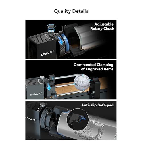 Laser Rotary Roller Pro, Y-axis Rotary Chuck for Creality Series Laser Engraver, Suitable for Engraving Cylindrical Objects, Rotary Kit Includes M6 Raiser for Falcon A1, Professional Goggles BOEICA
