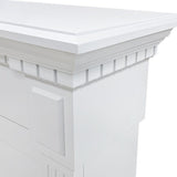 Modern Ember Augustine White Mantel Package 55" W x 48" H with 28 Inch Electric Fireplace Insert - 1,000 Sq Ft Heater 4 Flame Colors, Ember Bed Included | Compatible with Alexa and Google Assistant Modern Ember