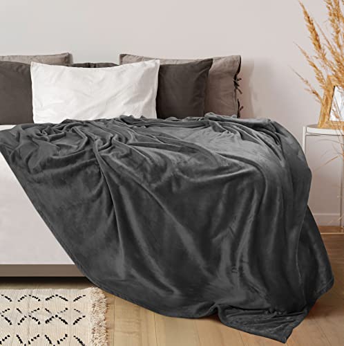 Utopia Bedding Fleece Blanket Queen Size Grey (90x90 Inches) Ultra Soft Warm Lightweight Microfiber Breathable Anti-Static Cozy Winter Bed Blanket, All-Season Home Decor Gift for Men & Women Utopia Bedding