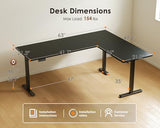OffiGo 63 Inch Reversible L Shaped Electric Standing Desk, Height Adjustable Corner Stand up Desk, Ergonomic Large Lift Computer Table for Home, Office, Workstation, Black OffiGo