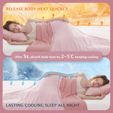 BEAUTEX Cooling Comforter Queen Size - Double Sided Cool Blanket for Hot Sleepers and Night Sweats, Q-Max>0.45, Breathable Lightweight Silky Summer Ice Blankets for All Season (Pink, 90" x 90") BEAUTEX