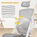 NEO Chair Ergonomic Office Desk Chair High Back Computer Gaming Mesh Chair with Comfy Task Adjustable Arms Lumbar Support Headrest Swivel for Home Office (Grey) NEO CHAIR
