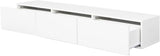 DMAITH Floating TV Stand with LED for 60 65 70in TV, Glossy Wall Mounted Modern Entertainment Center with 3 Drawers, White DMAITH