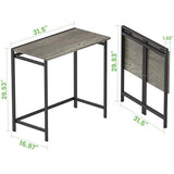 Elephance Folding Desk No Assembly Required 31.5" Small Foldable Computer Desk for Small Spaces, Space Saving Study Writing Office Desk Foldable Table for Home Office Black Oak Elephance
