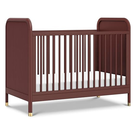 Namesake Brimsley Tambour 3-in-1 Convertible Crib in Crimson, GREENGUARD Gold Certified NAMESAKE