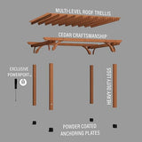 Backyard Discovery Beaumont 14x12 ft All Cedar Wood Pergola, Durable, Quality Supported Structure, Snow and Wind Supported, Rot Resistant, Backyard, Deck, Garden, Patio, Outdoor Entertaining Backyard Discovery