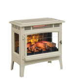 duraflame Freestanding Electric Fireplace Stove Heater with 3D Flame Effect for 1,000 Sq. Ft. Room, Cream Duraflame