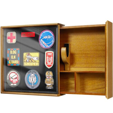 OneTigris Hidden Gun Storage, Concealment Furniture Hidden Gun Safe Concealment Shelf Wall Safe Wooden Photo Frame, Wall Mounted Hidden Compartment Furniture with Picture Display Panel OneTigris