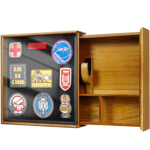 OneTigris Hidden Gun Storage, Concealment Furniture Hidden Gun Safe Concealment Shelf Wall Safe Wooden Photo Frame, Wall Mounted Hidden Compartment Furniture with Picture Display Panel - WoodArtSupply