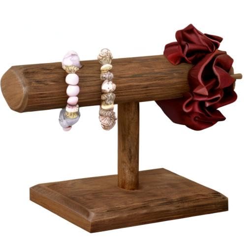 MOOCA 2 Pcs Wooden Jewelry Display Stand, Bracelet Watch Holder Display for Store, 7.9 W x 2.9 D x 5.5 H in, Brown Color MOOCA