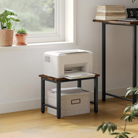 Gewudraw Printer Stand-Desktop Shelf Storage Organizer for Printers,Small End Table, Book Shelf and Wooden Desk Shelf for Home Office Gewudraw
