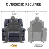 WILLOVE Oversized Rocker Recliner Chair, Overstuffed Rocking Recliners, Soft Big Man Manual Recliner, Extra Large Living Room Chair 350 LBS Capacity, Grey, XL