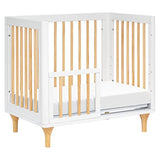 Babyletto Lolly 4-in-1 Convertible Mini Crib and Twin Bed with Toddler Bed Conversion Kit in White and Natural, Greenguard Gold Certified babyletto