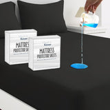 2 Pack Full Size Mattress Protector Waterproof Cover, Waterproof Bed Full Fitted Sheet Only, Machine Washable 14" Deep Pocket Mattress Covers for Double Bed, Black Magik & Kover
