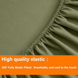 TAIMIT Olive Green Twin Size Comforter Set - 5 Pieces, Bed in a Bag Bedding Sets with All Season Soft Quilted Warm Fluffy Reversible Comforter,Flat Sheet,Fitted Sheet,1 Pillow Shams,1 Pillowcases TAIMIT