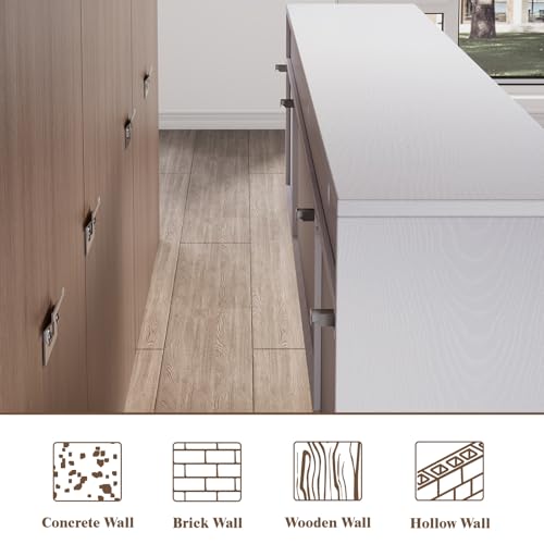 LUXOAK 80 inch Floating TV Stand with 40" Electric Fireplace, Wall Mounted Electric Fireplace Entertainment Center with Storage Space, TV Stand for Living Room for TVs Up to 90", White&Black LUXOAK