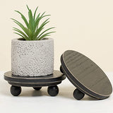 Defined Deco Mini risers for display,Wood Risers for Decor,Small 5”Round Wooden Riser, Farmhouse Wood Riser, Rustic Pedestal Display Stand,Display Risers for Tiered Tray Decor(Set of 2,Black) DD DEFINED DECO