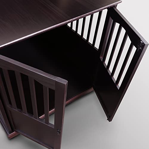 Casual Home Wooden Extra Large Pet Crate, End Table, Espresso Casual Home