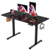 Furmax Electric Standing Desk, 45 x 24 Inches Sit Stand up Desk, Sit Stand Height Adjustable Home Office Desk with 4 Height Position Memory - with Splice Board (Black, 45) Furmax