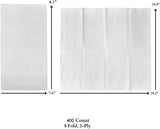 400 White Dinner Napkins 2-Ply - Eight Fold - 16.5"X15" - Dinner Napkins Disposable, Guest Bathroom Essentials, Wedding Napkins, Bridal Shower Napkins, Party Napkins, Napkins Bulk King Zak