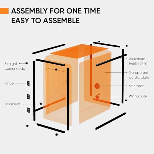Monport Fiber Laser Engraver Enclosure, 720 * 470 * 800mm Integrated Acrylic Machine Cover, for Laser Isolation, Smoke Isolation, Noise Reduction, and Eye Protection Monport