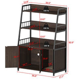 GDLF Large Hidden Cat Litter Box Enclosure Furniture with Shelf Wood Sturdy Cat Washroom Storage with Scratch, Dark Brown GDLF