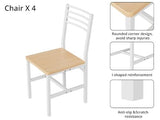 VOWNER 63” Extendable Dining Table Set for 4-6 People, 5-Piece Dining Table Set for 4 People with 4 Chairs, Kitchen Table Set with MDF Board and Metal Frame, for Small Space, Apartment, Nature Wood VOWNER