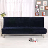 Thick Plush Futon Cover Stretch Armless Sofa Bed Slipcover Soft Couch Sofa Cover Futon Slipcover (Dark Blue) Generic